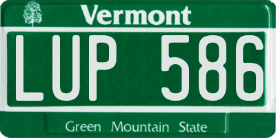 VT license plate LUP586