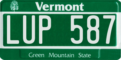 VT license plate LUP587