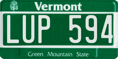 VT license plate LUP594