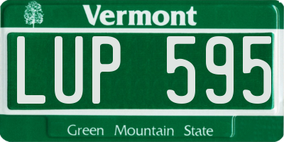 VT license plate LUP595