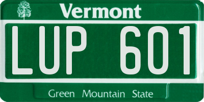 VT license plate LUP601