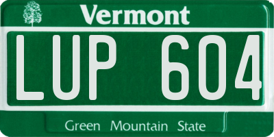 VT license plate LUP604