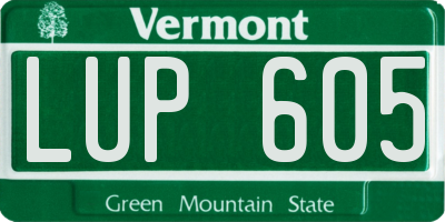 VT license plate LUP605