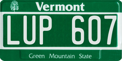 VT license plate LUP607