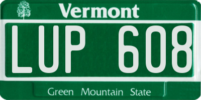 VT license plate LUP608