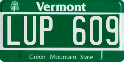 VT license plate LUP609