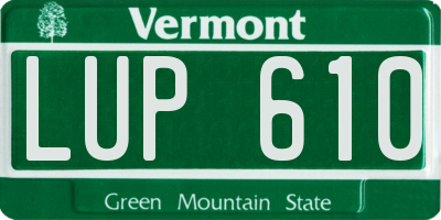 VT license plate LUP610