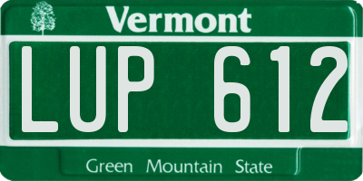 VT license plate LUP612