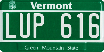 VT license plate LUP616