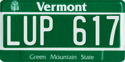 VT license plate LUP617