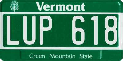 VT license plate LUP618