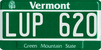 VT license plate LUP620