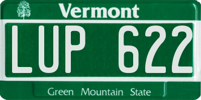 VT license plate LUP622