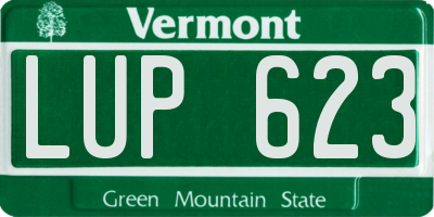 VT license plate LUP623