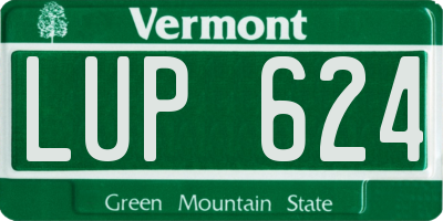 VT license plate LUP624