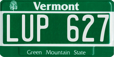 VT license plate LUP627