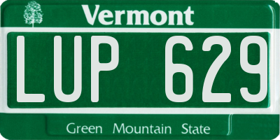 VT license plate LUP629