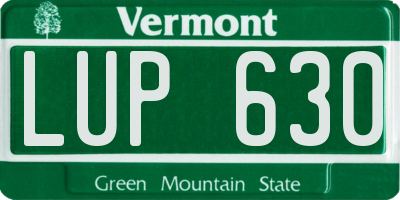 VT license plate LUP630