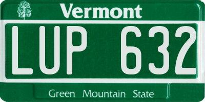 VT license plate LUP632