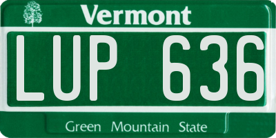 VT license plate LUP636