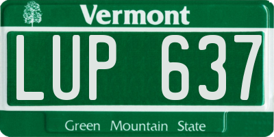 VT license plate LUP637
