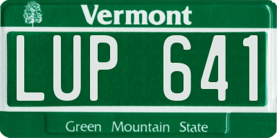 VT license plate LUP641