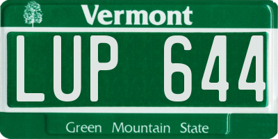VT license plate LUP644