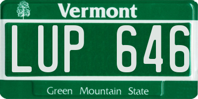 VT license plate LUP646