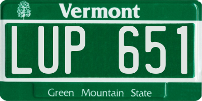 VT license plate LUP651