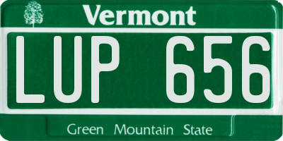 VT license plate LUP656