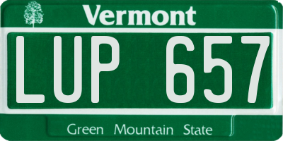 VT license plate LUP657