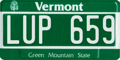 VT license plate LUP659
