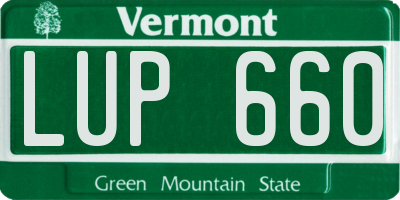 VT license plate LUP660