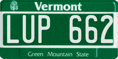 VT license plate LUP662