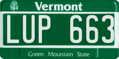 VT license plate LUP663