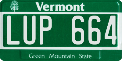VT license plate LUP664