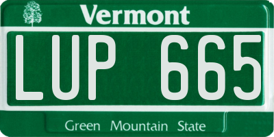 VT license plate LUP665