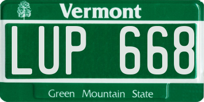 VT license plate LUP668