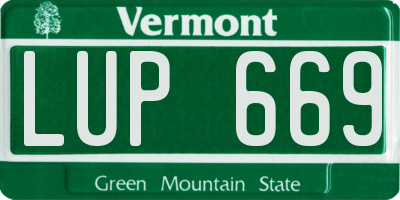 VT license plate LUP669