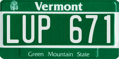 VT license plate LUP671