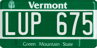 VT license plate LUP675