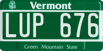 VT license plate LUP676
