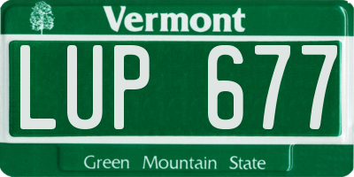 VT license plate LUP677