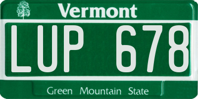 VT license plate LUP678