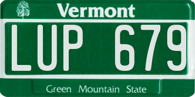 VT license plate LUP679