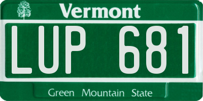 VT license plate LUP681
