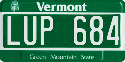 VT license plate LUP684