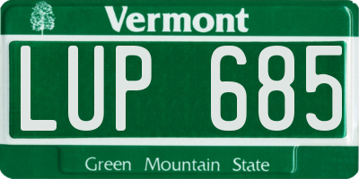 VT license plate LUP685