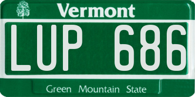 VT license plate LUP686