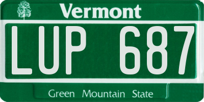 VT license plate LUP687